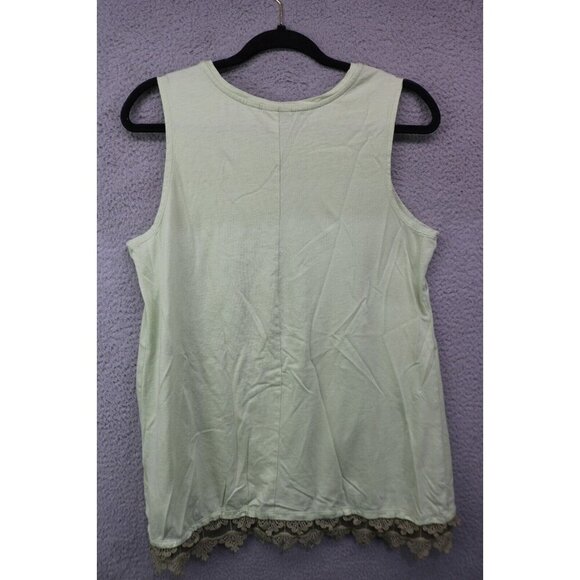 LOGO by Lori Goldstein Sleeveless Tunic-Lace Trim-Size Medium - Picture 9 of 11